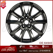 New 18X7 Inch Aluminum Wheel For Mazda 3 2017-2018 Dark Hyper BLACK Rim picture