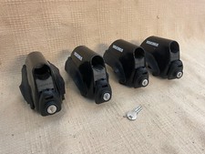 Set x 4 Yakima LowRider Roof Rack Raised Side Rails RoundBar Towers + Locks Key picture
