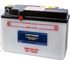 Firepower WPS Conventional 6V Standard Motorcycle Battery 6N12A-2C picture