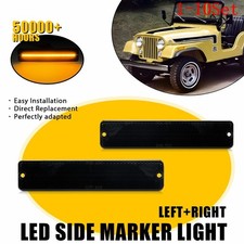Fits JEEP CJ5 CJ6 CJ7 CJ8 SMOKED SIDE TURN SIGNAL Marker LIGHT AMBER LED 1-10Set picture