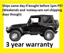 Black replacement Soft Top and Rear Tinted Windows 97-06 FOR Jeep Wrangler TJ picture