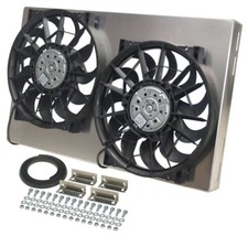 Derale High Output Dual 12'' Electric HO RAD Cooling Fan Aluminum Shroud Kit picture