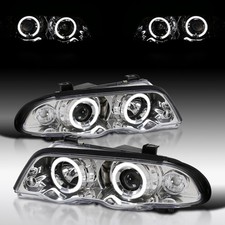 Fit 1999-2001 BMW E46 3-Series Sedan LED Halo Projector Headlights Left+Right picture