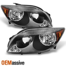 Fits 05-07 Scion TC Black Bezel Headlights HeadLamps Replacement LH+RH 2005-2007 picture