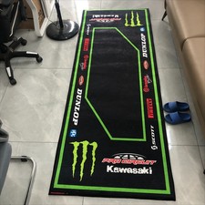 For Kawasaki Motorcycle Bike Racing Mat 31'' x 87'' Workshop Garage Floor Carpet picture