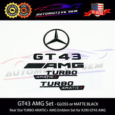 GT43 AMG TURBO 4MATIC+ Plus Star Emblem Black Badge Combo Set for Mercedes X290 picture