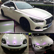 Whole Car Wrap Gloss White to Purple Pearl Chameleon Vinyl Sticker 50FT x 5FT US picture
