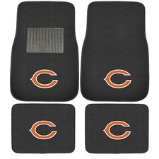 New 4pcs NFL Chicago Bears Car Truck Front Rear Carpet Floor Mats Set picture