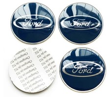 For Ford Set of 4x54mm Blue Wheel Center Stickers New picture