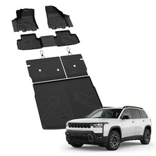 LASFIT Floor Mats Cargo Liner Seatback Mat for Jeep Cherokee 2014-2026 TPE Black picture