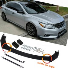 Gloss Black Front Bumper Lip Splitter Spoiler Strut Rods For Nissan Altima picture