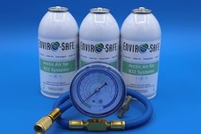 Envirosafe 3 cans of Arctic Air for R22 and Brass Gauge picture