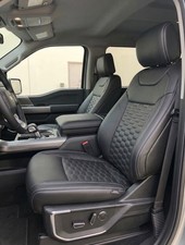 2015-20 Ford F-150 Black & White Leather Seat Covers Upgrade picture