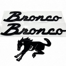 3PCS Gloss Black Emblem Kit Fit for Bronco Horse Tailgate Fender Badge picture
