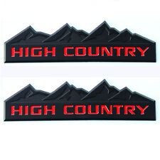 2x HIGH COUNTRY Emblem Badges door tailgate Silverado F Genuine Black Red picture