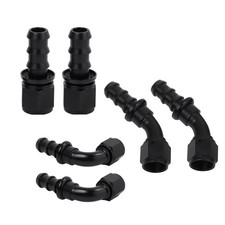 2/4/8PCS 4AN 6AN 8AN 10AN 12AN Push on Lock Hose Fitting End 0 45 90 180 Degree picture