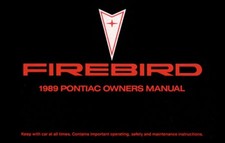 1989 Pontiac Firebird Owner's Manual picture