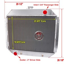 Aluminum 2 Row Radiator Fit 1966-1979 Ford F-Series F100 F150 F250 F350 Bronco picture