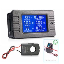 100Amp 0-260v AC Multimeter LCD Display VoltMeter Ammeter Energy Power Panel Box picture