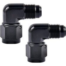 2PC 6AN Female to 6AN Male Flare Swivel 90 Degree Hose Fitting Adapter Aluminium picture