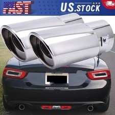 2XExhaust Pipe Tips For Fiat 124 Spider Stainless Steel Tail Muffler 1.5-2.1