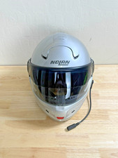 Nolan N102 Silver Modular Flip-Up Motorcycle J&M Integrated Headset AeroMike III picture