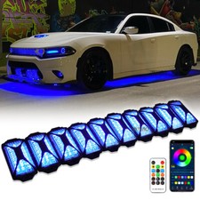 For Dodge Charger Challenger SRT 10x RGB LED Rock Lights Underglow Bluetooth APP picture