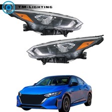 Halogen For Nissan Sentra S SV 2024-2025 Headlight Driver &Passenger Side Black picture