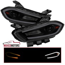 Smoke Projector Headlights Fits 2013-2016 Dodge Dart LED Switchback DRL Signal picture