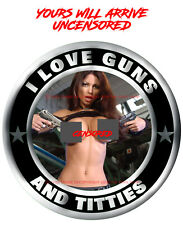 Guns & Titties #2 Hot Girl, nude HOT GUNS full color 3M decal sticker 2A picture