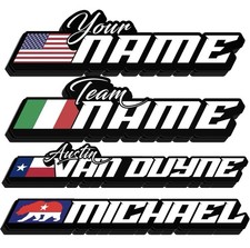 Fully Custom Flag Name Decal 4”| Personalized Motorcycle Windshield (6-count) picture