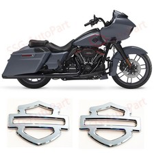 2x METAL CHROME Harley CVO Custom Metal Tank Emblems Show CHROME Finish picture