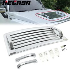 FOR 2006-2010 HUMMER H3 HOOD DECK VENT PANEL HANDLE COVER TRIM BEZEL CHROME 3PCS picture