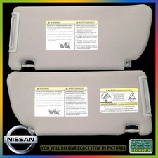 2005-2012 Nissan Pathfinder Sun Visor Pair Set Driver Passenger Left Gray Cloth picture