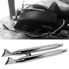 Deep Rumble Tone Fishtail Mufflers for 2014-up Indian Touring & Bagger, Chrome picture