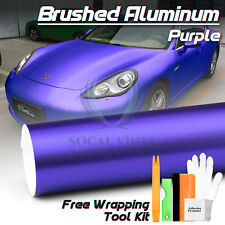 Premium Brushed Aluminum Royal Purple Steel Vinyl Wrap Sticker Film Air Release picture
