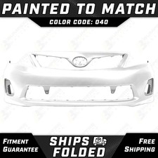 NEW Painted *040 - White* Front Bumper Cover Fascia for 2011-2013 Toyota Corolla picture