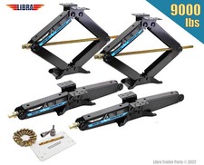 Set 4 HD 9000lb RV Stabilizer Leveling Scissor Jacks w/socket & install Kit 24