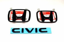 Genuine Style 3PCS Front Rear  Black Emblem For Honda 2022-2024 CIVIC 4Dr picture
