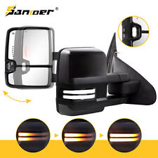 Switchback Tow Mirrors Power Fold Gloss Black Cap for 2014-2019 Silverado Sierra picture