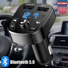 Car Bluetooth 5.0 Wireless FM Transmitter Adapter 2USB PD Charger AUX Hands-Free picture