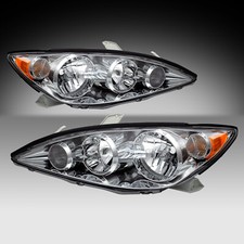 Chrome Amber Halogen Assembly Pairs for 2005-2006 Toyota Camry 05-06 Headlights picture