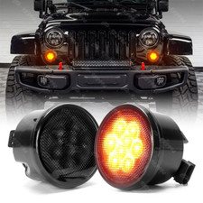 for Jeep Wrangler JK JKU 2007-2018 Front LED Turn Signal Lights Blinkers Parking picture