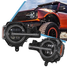 Front Full LED DRL Headlights Headlamps Assembly Set For 2021-2025 Ford Bronco picture