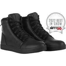 Highway 21 Axle Leather Waterproof Shoes Black Motorcycle picture