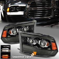 For 09-18 Ram 1500/2500/3500 Dual DRL + Sequential Signal Projector Headlights picture