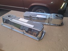 Holley Mickey Thompson 103R-40B. 351C Chrome CastAluminum Valve Covers Wt Baffle picture