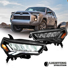 LED Reflector Headlights For 2014-2022 Toyota 4Runner Black LED DRL W/Sequential picture