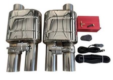 Universal 63mm Stainless Steel Mufflers With Remote- Single Inlet Dual outlet picture