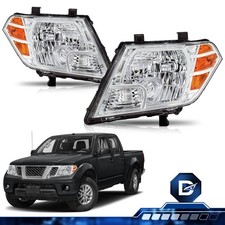 For 2009-2021 Nissan Frontier Truck Chrome Halogen Headlights Assembly Lamps Set picture